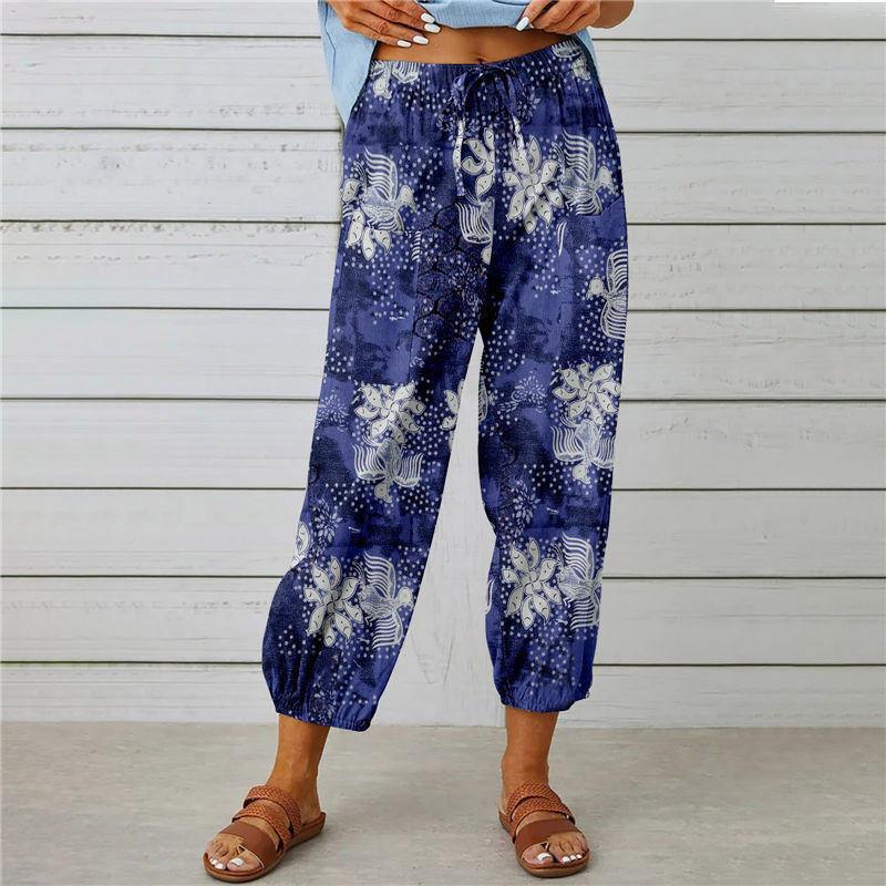 Fashionable Ethnic Print Casual  Cropped Bloomer Pants Wholesale Womens Clothing N3823070300188
