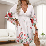 Ethnic Quarter Sleeve Printed Dress Wholesale Womens Clothing N3824042900069