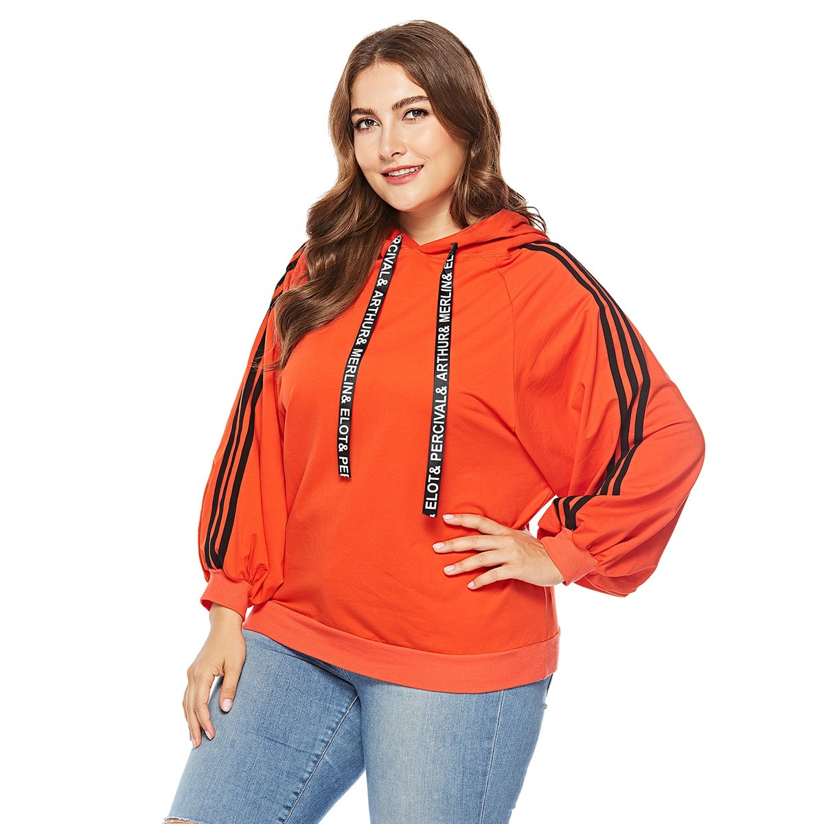 Plus Size Hooded Long Sleeve Loose Sweatshirts Wholesale Womens Clothing N3824080300022