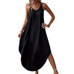 Slim Halter Sexy Maxi Dresses Suspender V Neck Irregular Hem Wholesale Womens Clothing N3824040700301