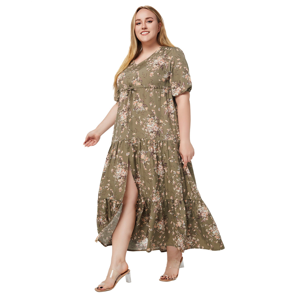 Plus Size Bohemian Print Loose Beach Dresses Wholesale Womens Clothing N3824080300031