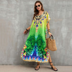 Vacation Positioning Printed Bikini Robe Cover-Up Wholesale Dresses