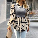 Long Sleeve Top Fake Two Piece Shirt Wholesale Womens Clothing N3824022600001