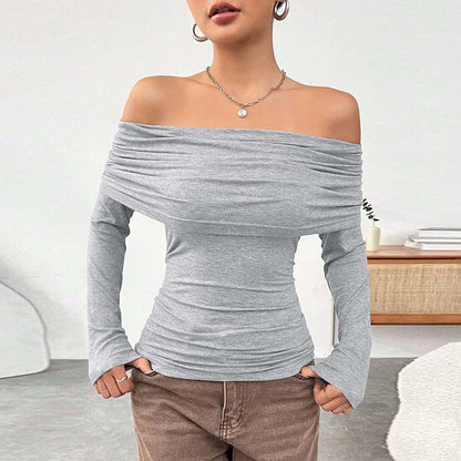 Sexy Off-Shoulder Off-Shoulder Slim Knit Sweater Wholesale Womens Clothing N3824072000226