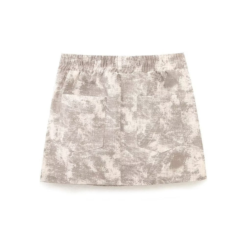 Drawstring Pocket Camouflage Mini Cargo Skirt Wholesale Women'S Bottom