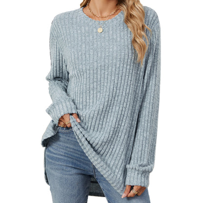 Solid Color Round Neck Brushed Loose Sweaters Tops Wholesale Womens Clothing N3824072900066