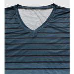 Striped Print Short Sleeve Casual V-Neck T-Shirt Wholesale Womens Clothing N3824022600051
