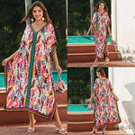 Rayon Tie Dye Beach Dresses Loose Robe Swimsuit Cover Up Wholesale Womens Clothing N3824022600102