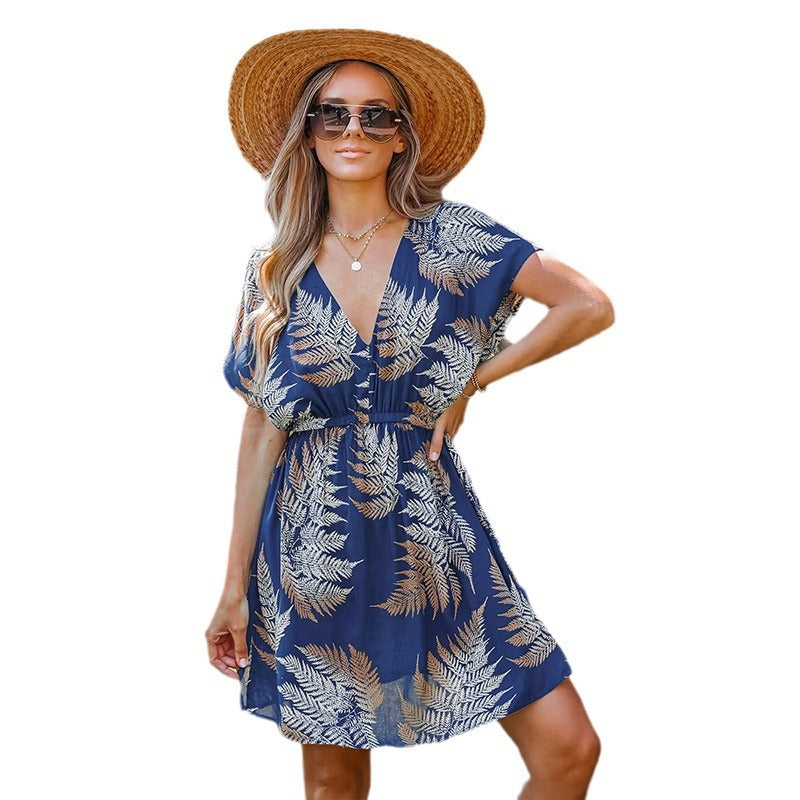 Casual Holiday Printed Pullover Bikini Swimsuit Cover Up Sun Protection Wholesale Womens Clothing N3824010500050