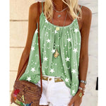 Star Print U-Neck Loose Cami Tops Wholesale Womens Clothing N3824040700302