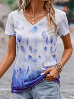 3D Digital Printed Short Sleeve V-Neck T-Shirt Wholesale Womens Clothing N3824022600055