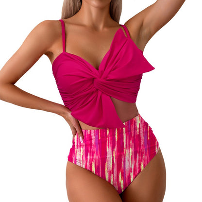 Bow Printed Cami Two-Piece Swimsuit Wholesale Womens Clothing N3824052500015