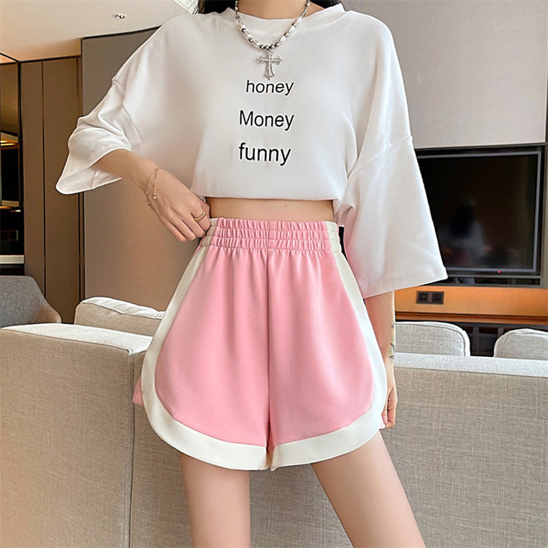 High-Waisted Loose And Thin A-Line Wide Leg Sports Shorts Wholesale Womens Clothing
