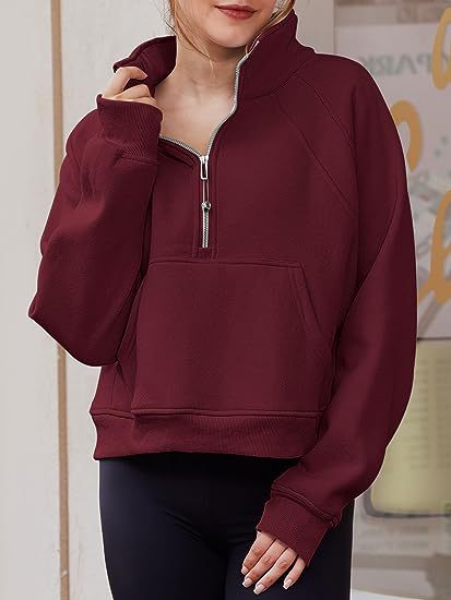 Fleece Sweatshirt with Half Zipper Short Stand Collar Wholesale Womens Clothing N3824070900007