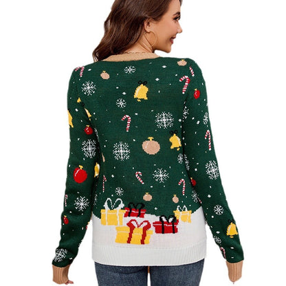 Winter Santa Claus Round Neck Pullover Christmas Sweater Wholesale Womens Clothing N3824072900048