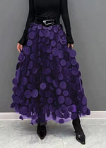 Vintage Three-Dimensional Polka Dot High-Waisted Mesh A-Line Skirt Wholesale Womens Clothing