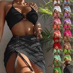 Multicolor Sexy Bikini Halterneck Three-Piece Swimsuit Wholesale Womens Clothing N3824022700001