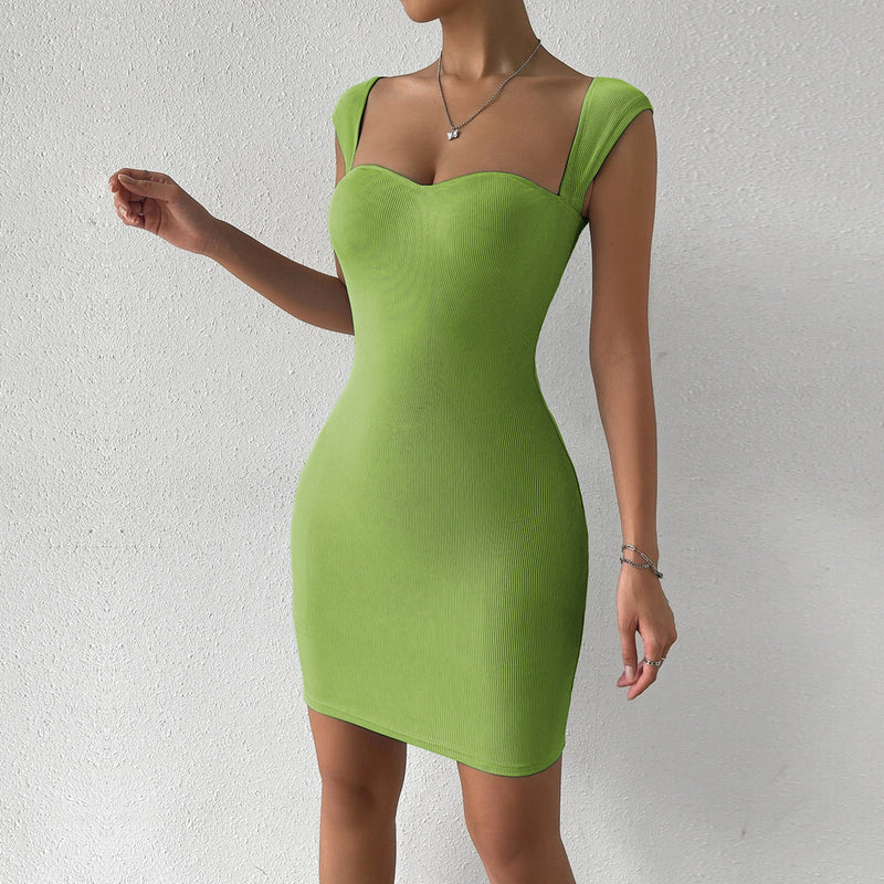 Sexy Sleeveless Knitted Hip Cover Slip Bodycon Dresses Wholesale Womens Clothing N3824052000065