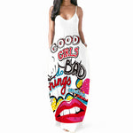 Slim Sexy Suspender Printed Maxi Dresses Wholesale Womens Clothing N3824040700303