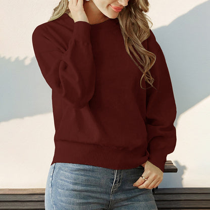 Women's Round Neck Long Sleeve Solid Color Sweater Wholesale Womens Clothing N3824082900011