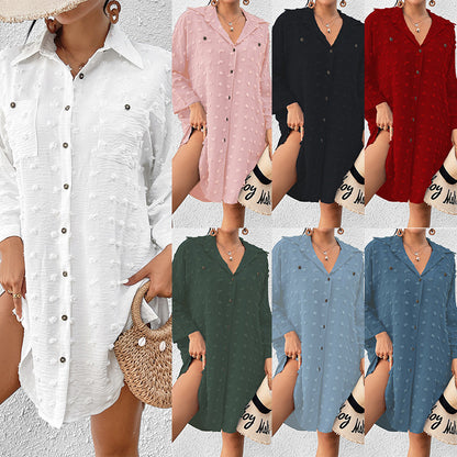 Resort Beach Jacket Bikini Cover Up Button Down Shirt Wholesale Womens Clothing N3824022600104