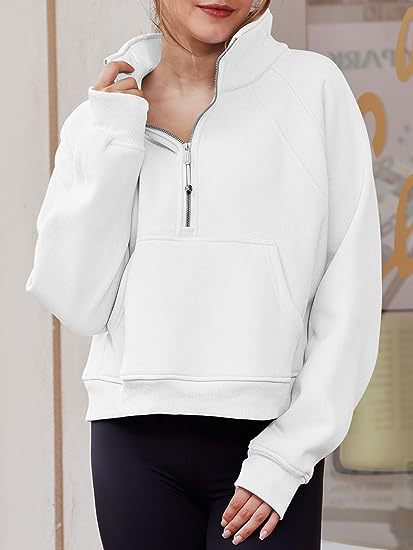 Fleece Sweatshirt with Half Zipper Short Stand Collar Wholesale Womens Clothing N3824070900007