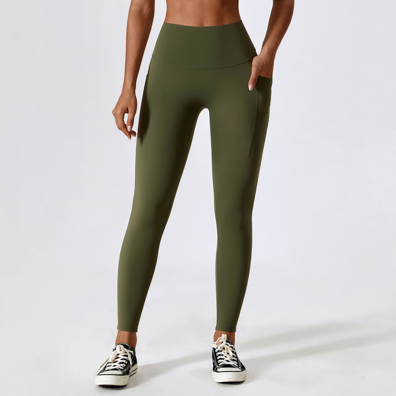 Skinny High Waist Yoga Pants Pocket Sports Leggings Wholesale Womens Clothing N3823122500009