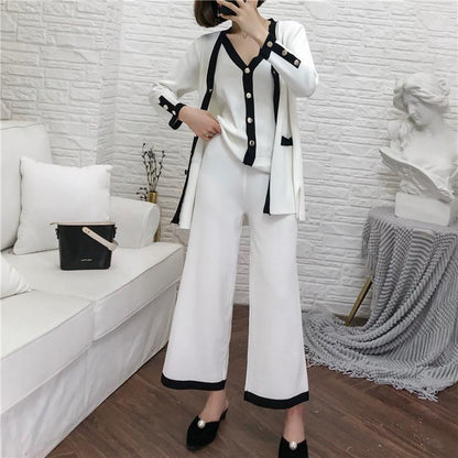 Cardigan Camisole Wide-Leg Pants Casual Suit Wholesale Women'S Clothing