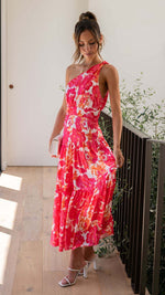 Fashion Print Long Slouchy Sleeveless Mid-Length Dress Wholesale Dresses