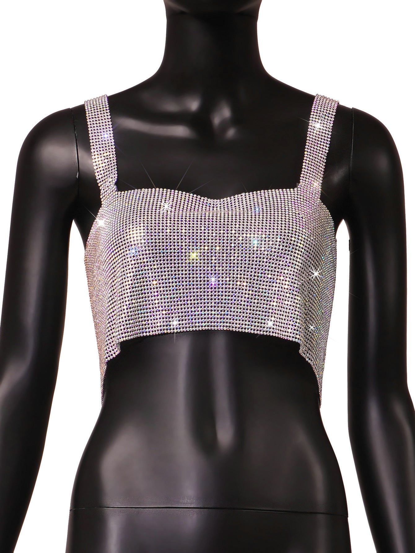 Nightclub Metallic Pieces With Diamonds Lacing Chain Suspenders Bralette Sequin Tops Wholesale Womens Tops