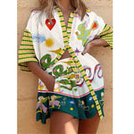 Casual Resort Style Pocketed Short Sleeve Shirt And Shorts Set Wholesale Women'S 2 Piece Sets