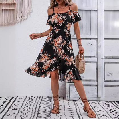 Floral Printed Split Sling Dresses Wholesale Womens Clothing N3824052000052