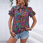 Floral Print Ethnic Shirt Wholesale Womens Clothing N3824022600081