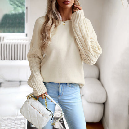 Long Sleeve Knit Crew Neck Sweater Wholesale Womens Clothing N3824061700001