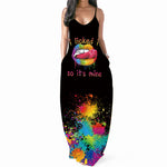 Slim Sexy Suspender Printed Maxi Dresses Wholesale Womens Clothing N3824040700303
