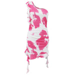 Sexy Wrap Hip Ruffle Tie-Dye Print Dresses Wholesale Womens Clothing N3824052000102