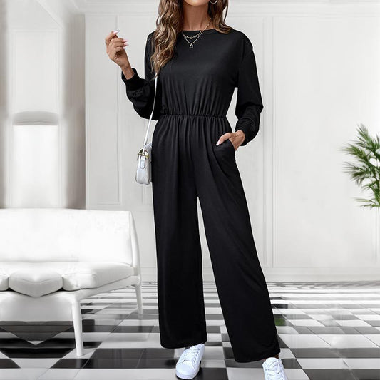 Long Sleeve Solid Color Autumn Jumpsuit Wholesale Womens Clothing N3824082900010