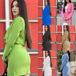 Fashion Solid Color Long Sleeve Single Breasted Top And Hip Skirt Suit Set Wholesale Women'S 2 Piece Sets