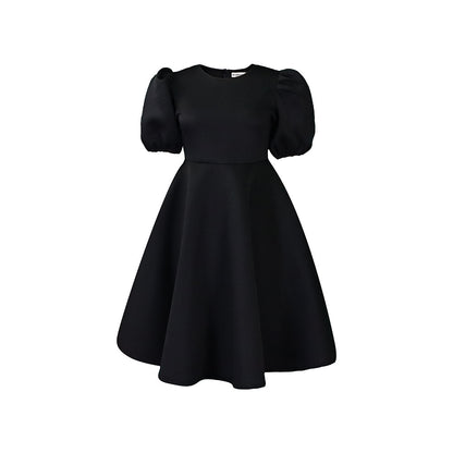 Temperament Bubble Sleeve Waist A-Line Hem Dress Wholesale Dresses