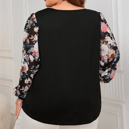 Floral Printed Long Sleeve Round Neck Shirt Wholesale Womens Clothing N3824091200166