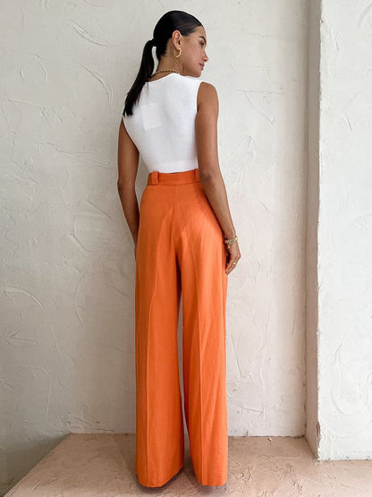 High Waist Loose Drape Casual Wide Leg Pants Wholesale Women'S Bottoms