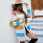Casual Contrast Color Sweater Fall and Winter Knitted Cardigan Wholesale Womens Clothing N3823110200034