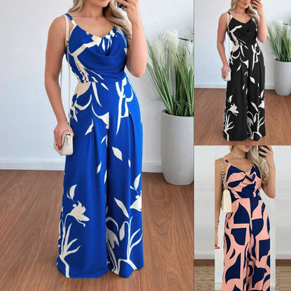 Summer Printed Sling Jumpsuit Wholesale Womens Clothing N3824052000041