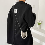 Fashion Mini Pearl Chain Metal Heart Bag Wholesale Womens Clothing