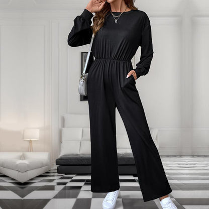 Long Sleeve Solid Color Autumn Jumpsuit Wholesale Womens Clothing N3824082900010