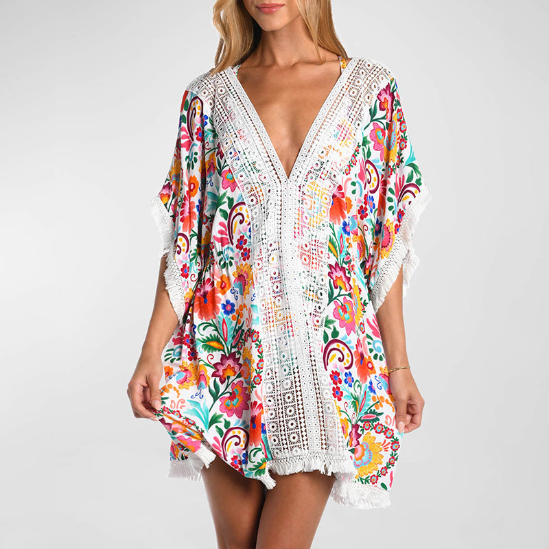 Women's Casual Resort Printed Beach Dresses Swimsuit Cover-ups Wholesale Womens Clothing N3824010500058