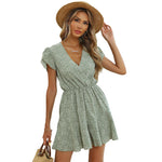 V-Neck Cross Neck Printed Rompers & Jumpsuits Wholesale Womens Clothing N3824042900067