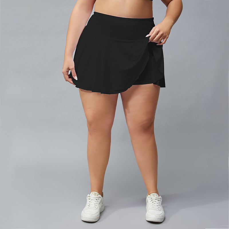 Wholesale Plus Size Womens Clothing Anti-Light Breathable Sports Shorts Pleated Skirt