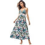Botanical Print Halter Holiday Dress Wholesale Womens Clothing N3824041600009