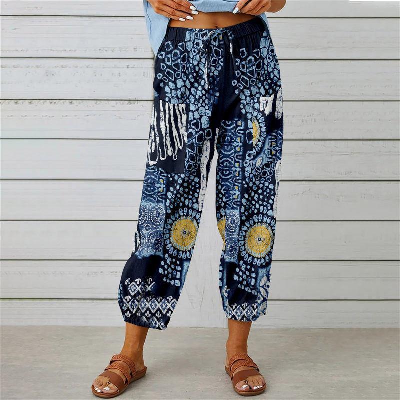 Fashionable Ethnic Print Casual  Cropped Bloomer Pants Wholesale Womens Clothing N3823070300188